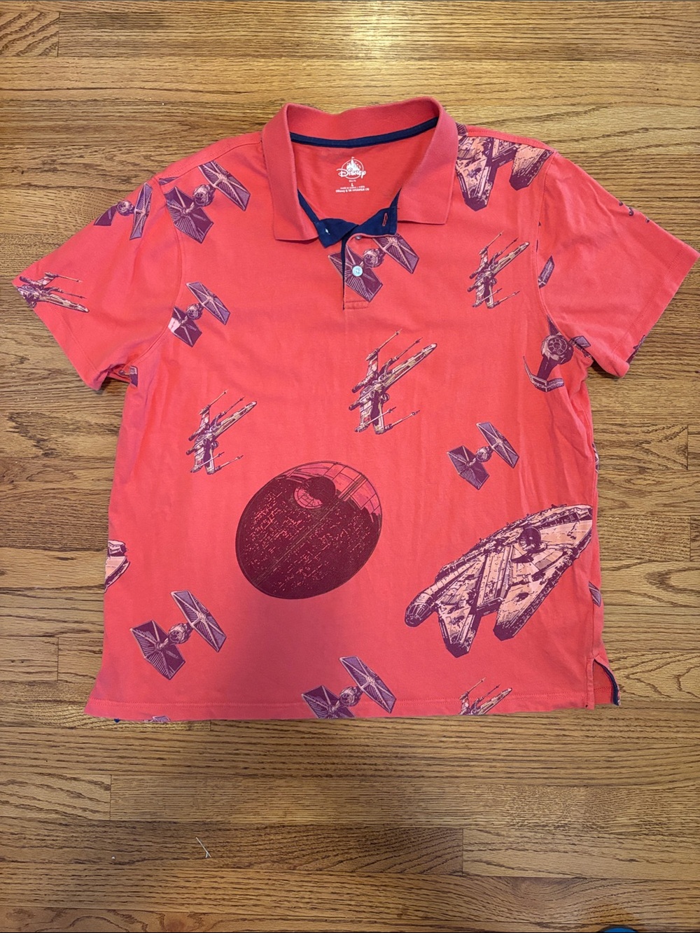 Disney Lucasfilm Star Wars polo shirt size large slim fit